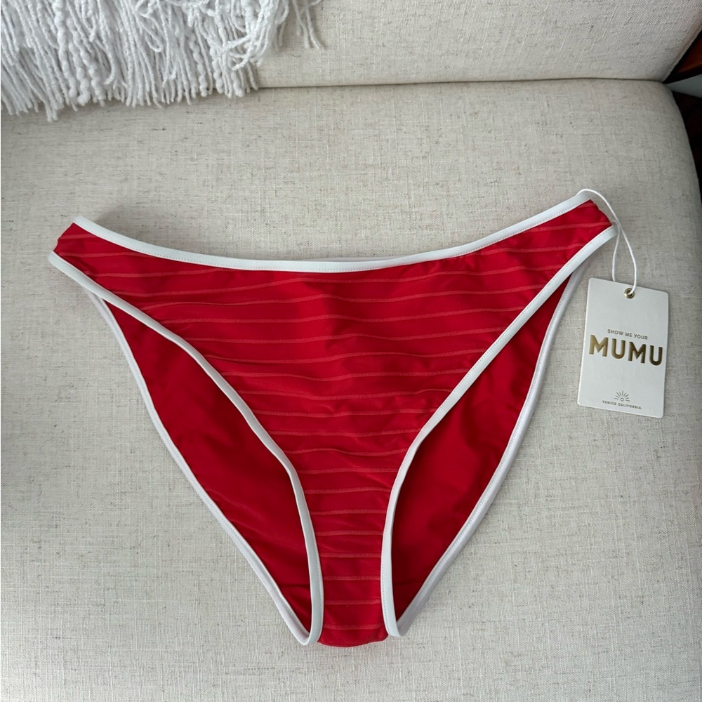 Show Me Your Mumu Red Rib Monterey Bikini Bottom